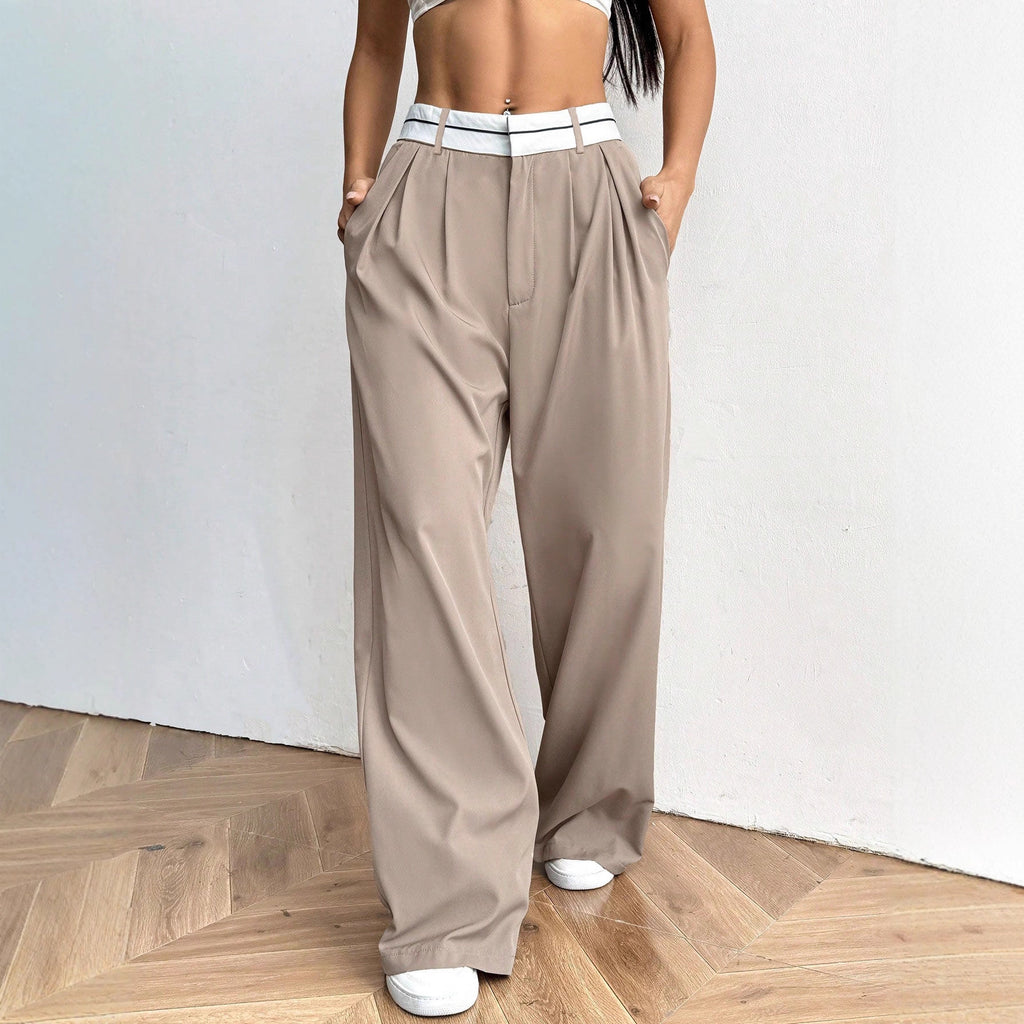 Wide Leg Loose Fit Suit Pants for Women