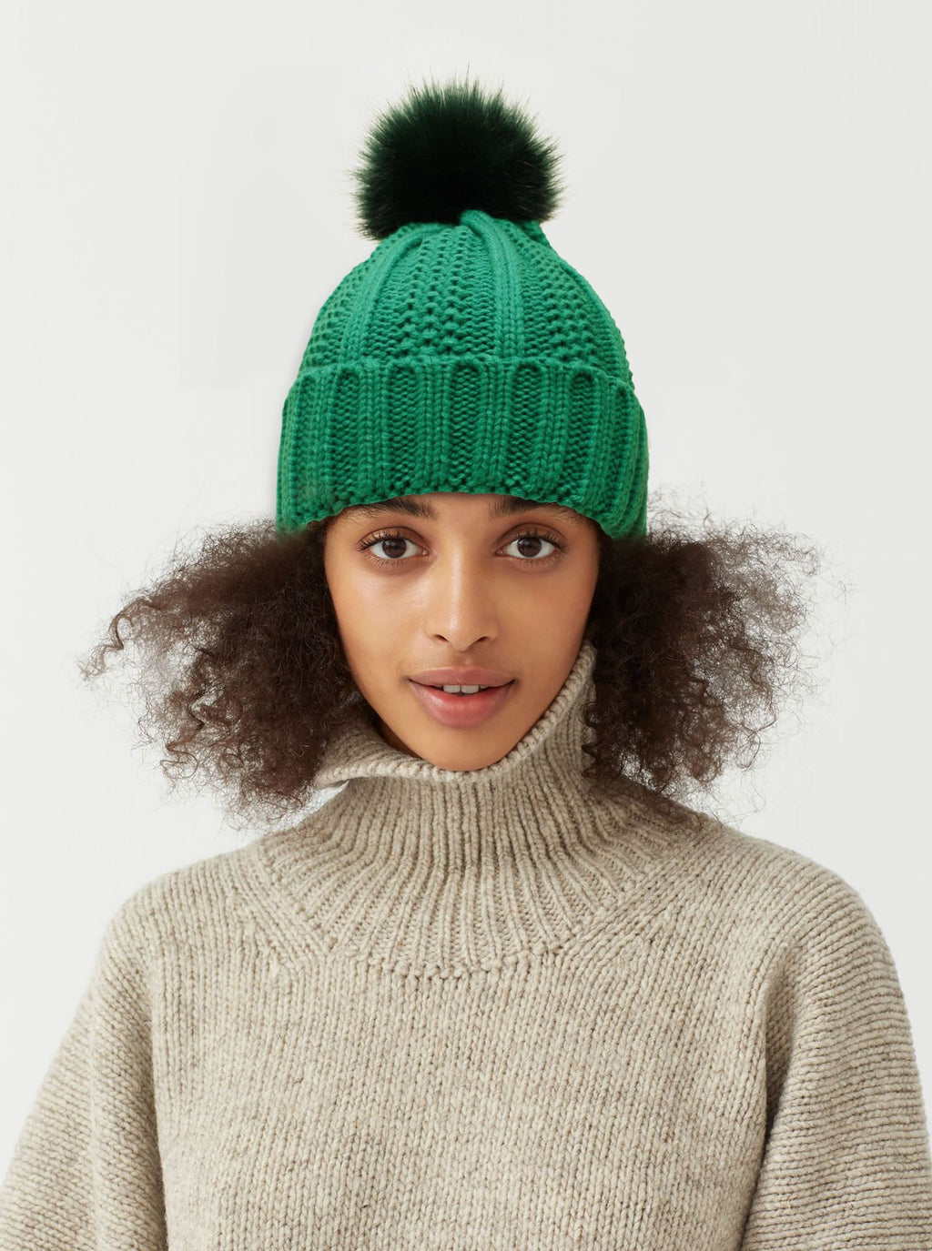 Warm Knitted Beanie Hat with Pom Pom