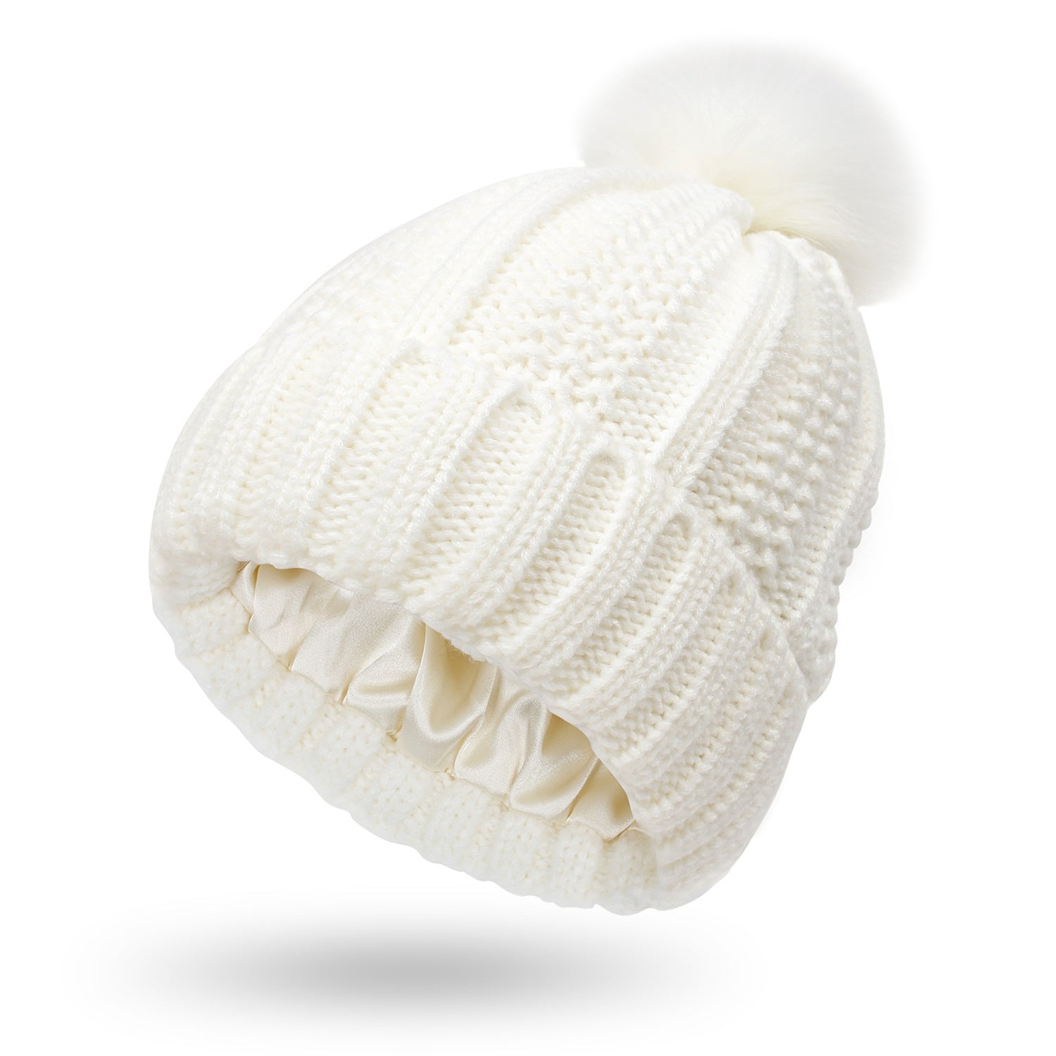Warm Knitted Beanie Hat with Pom Pom