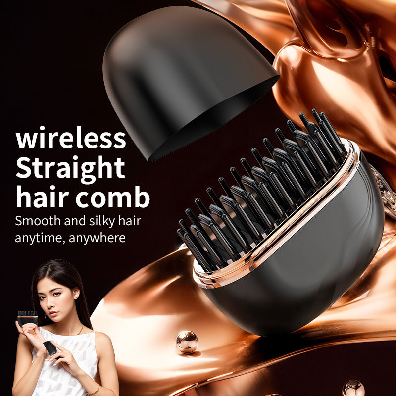 Mini Wireless Hair Straightening Comb – Portable & Cordless