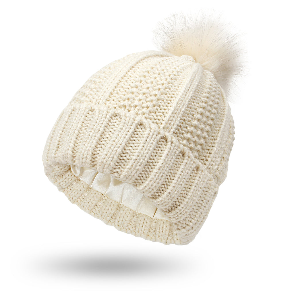 Warm Knitted Beanie Hat with Pom Pom