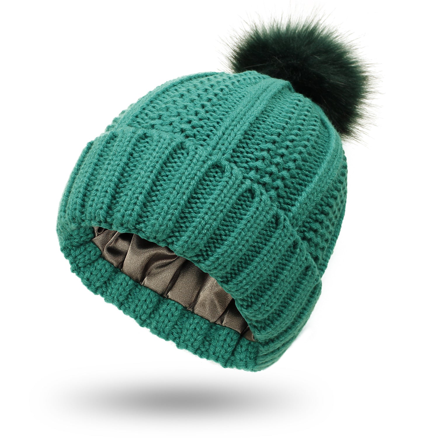 Warm Knitted Beanie Hat with Pom Pom