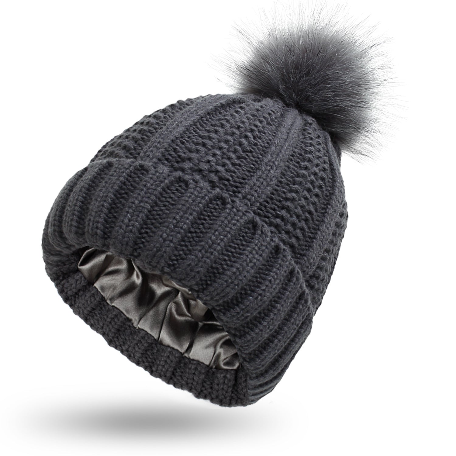 Warm Knitted Beanie Hat with Pom Pom