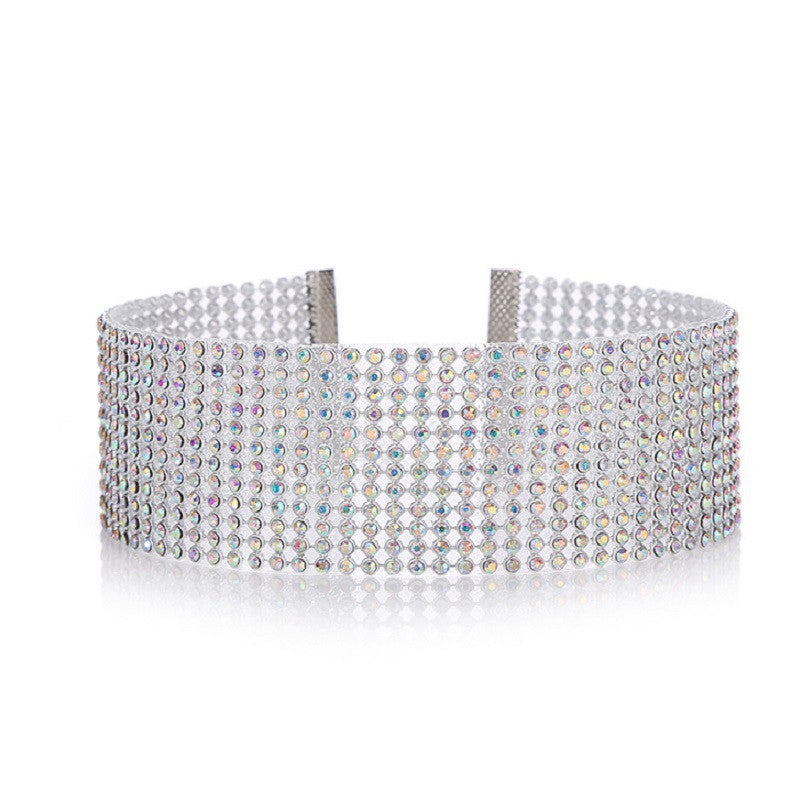 Full crystal rhinestone choker necklace