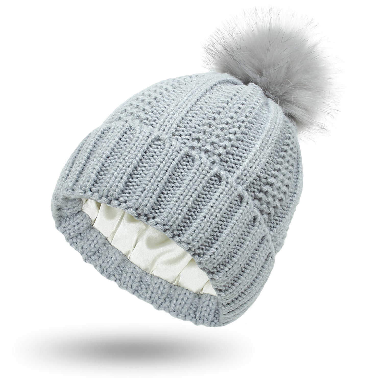 Warm Knitted Beanie Hat with Pom Pom