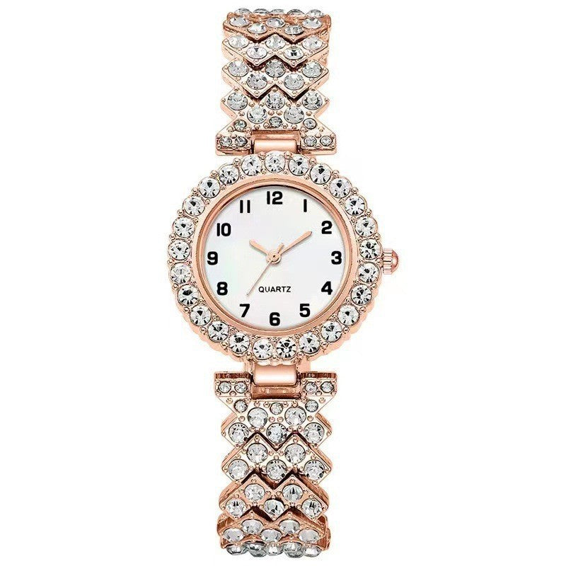 Luxury Women’s Watch & Bracelet Set – Silver Quartz