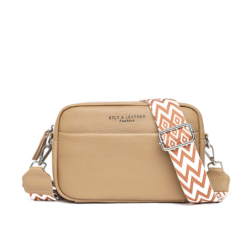 Fashion shoulder crossbody bag with rhombus embroidery