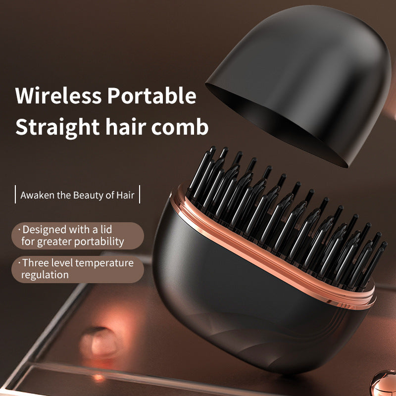 Mini Wireless Hair Straightening Comb – Portable & Cordless