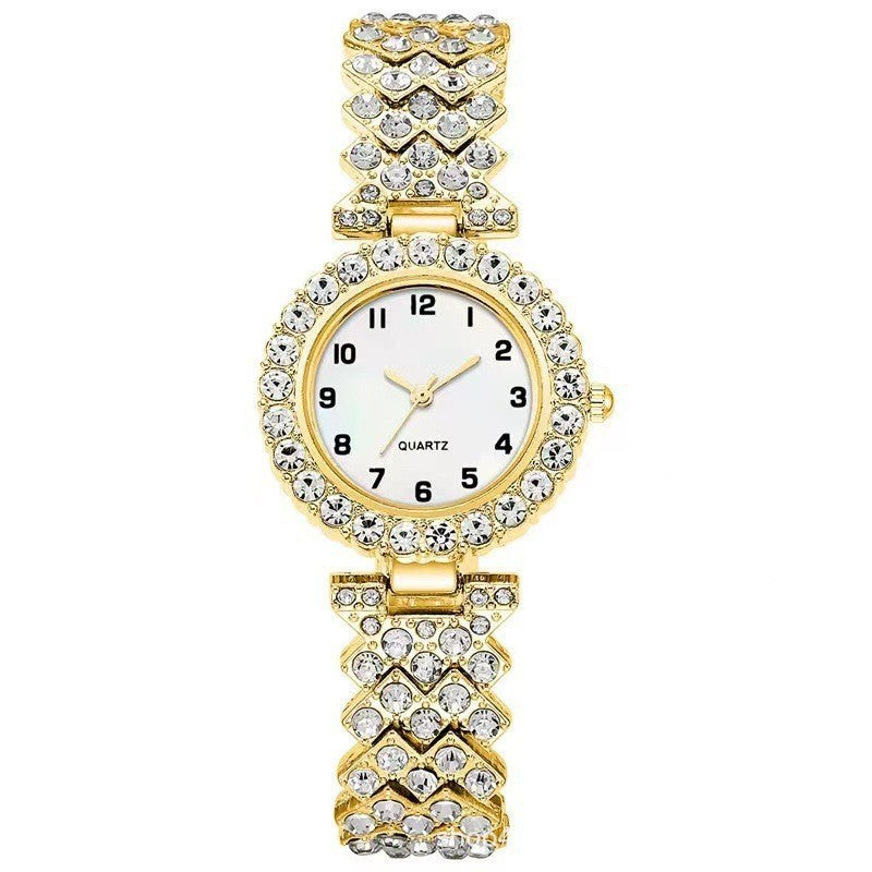 Luxury Women’s Watch & Bracelet Set – Silver Quartz