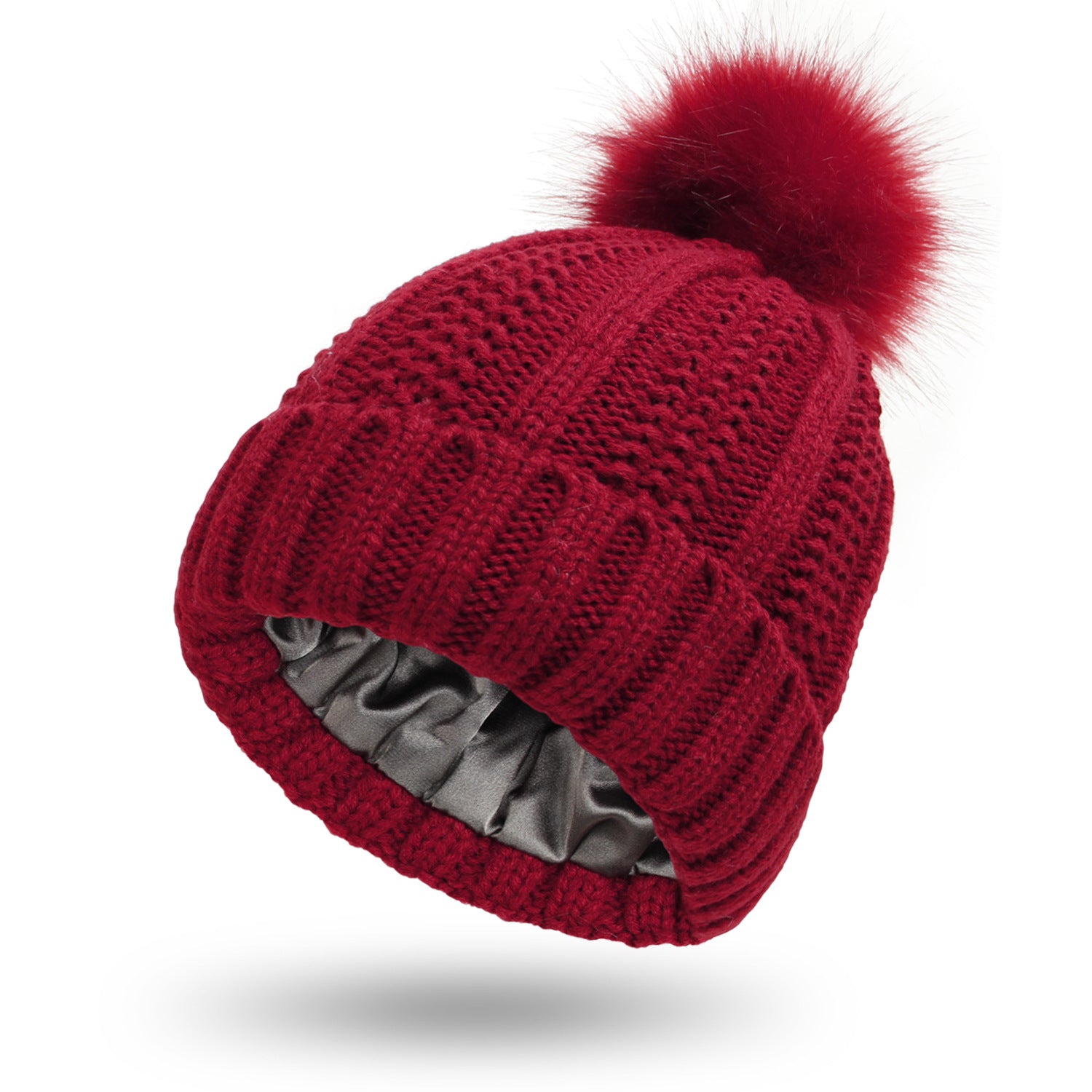 Warm Knitted Beanie Hat with Pom Pom