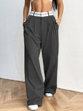Wide Leg Loose Fit Suit Pants for Women