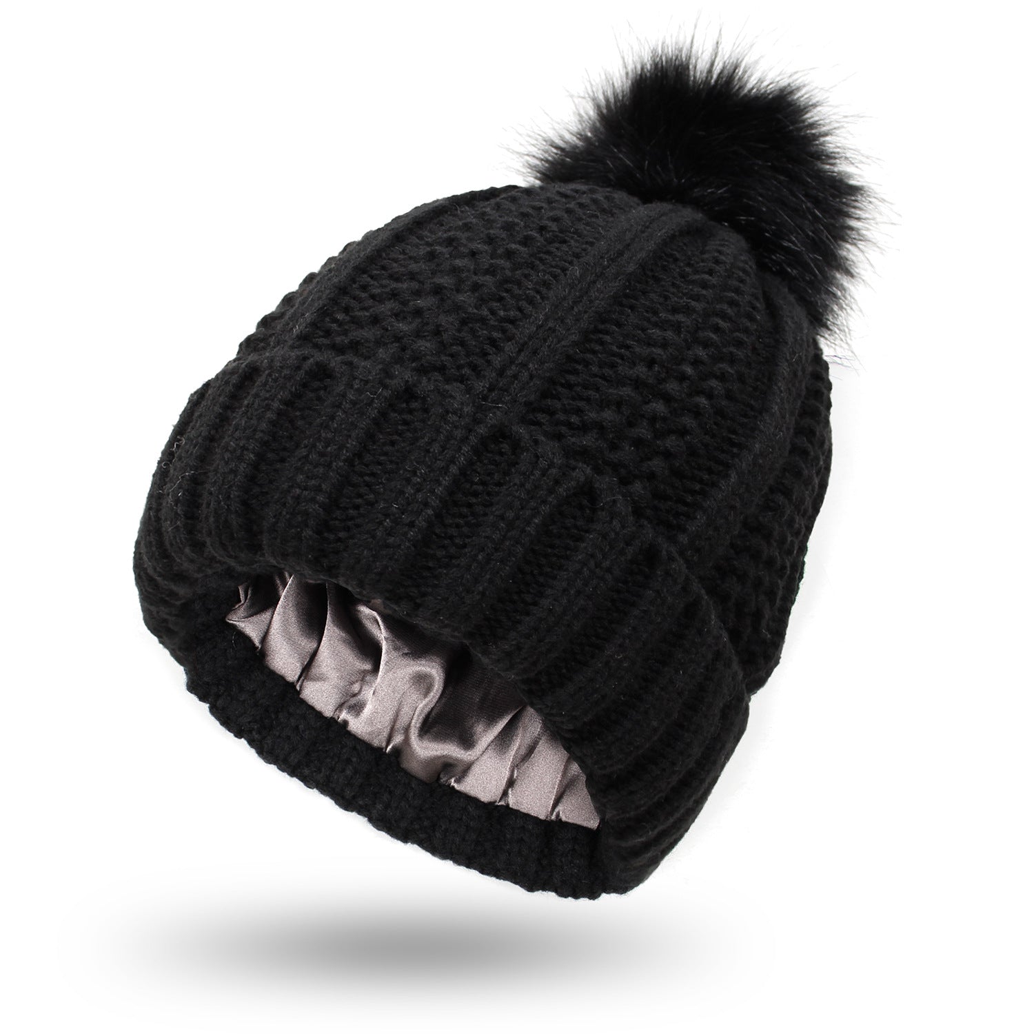 Warm Knitted Beanie Hat with Pom Pom