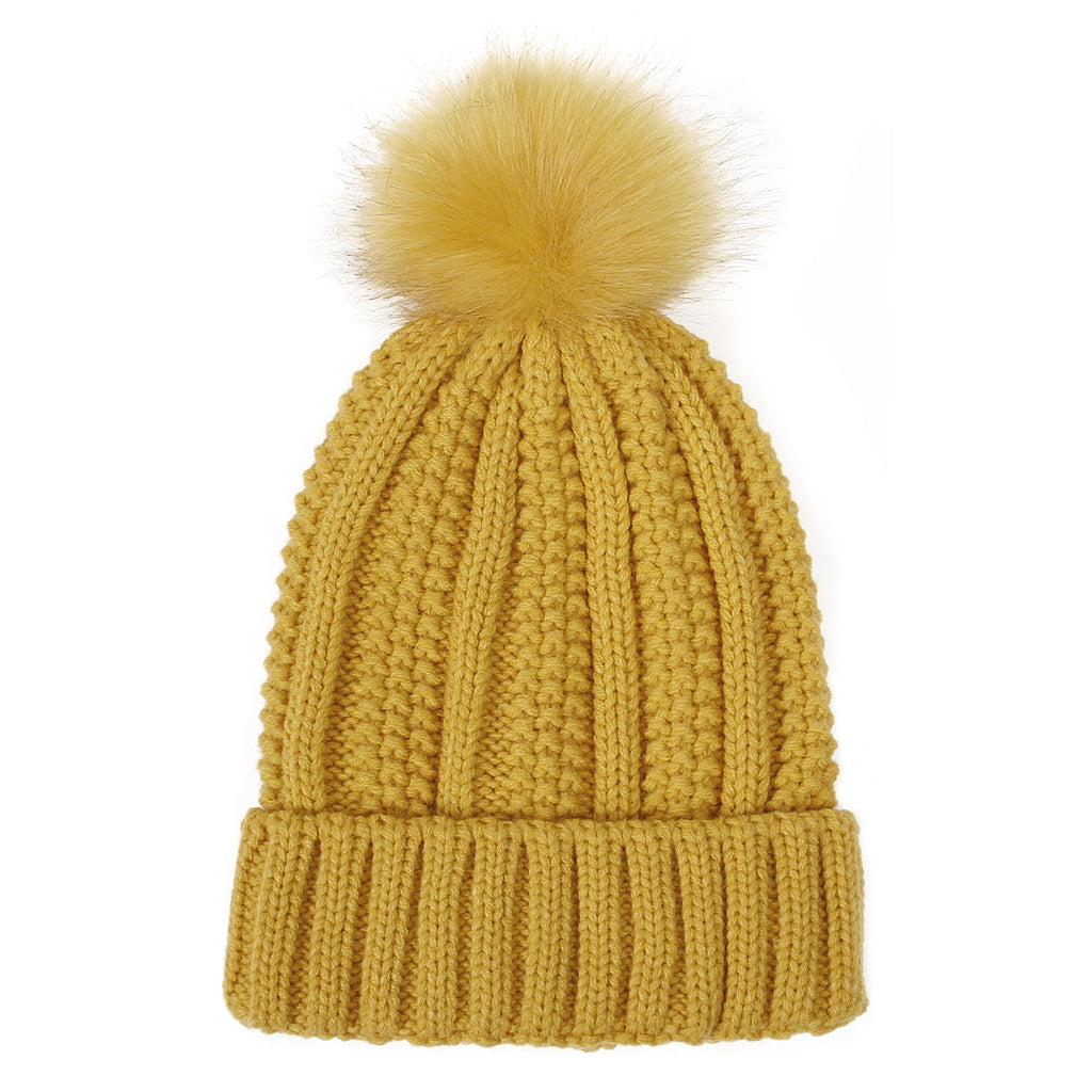 Warm Knitted Beanie Hat with Pom Pom